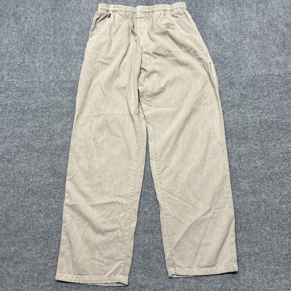 Crazy Shirts Kona Coffee Dyed Pants Mens Large Beige Elastic Waist Relaxed Fit